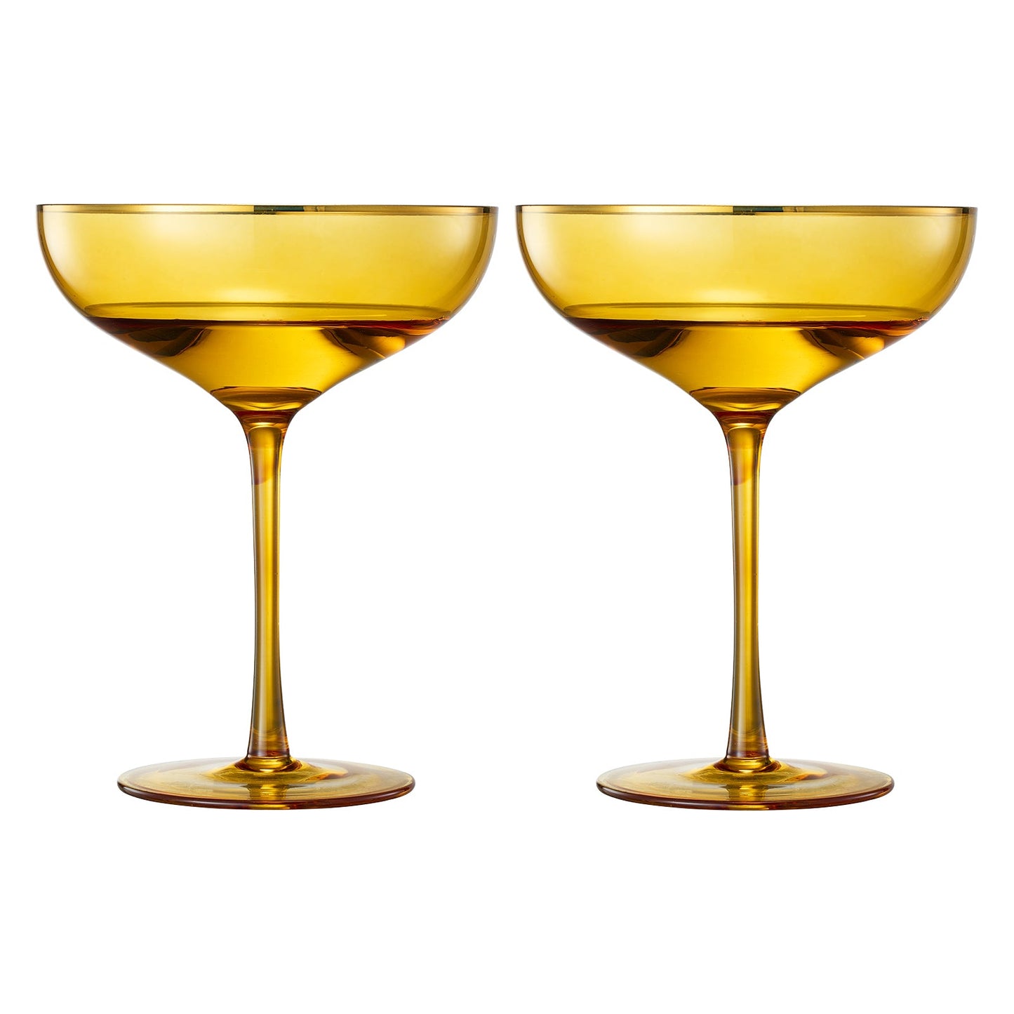 Set of 2 Yellow Palazzo Champagne Coupez Glasses