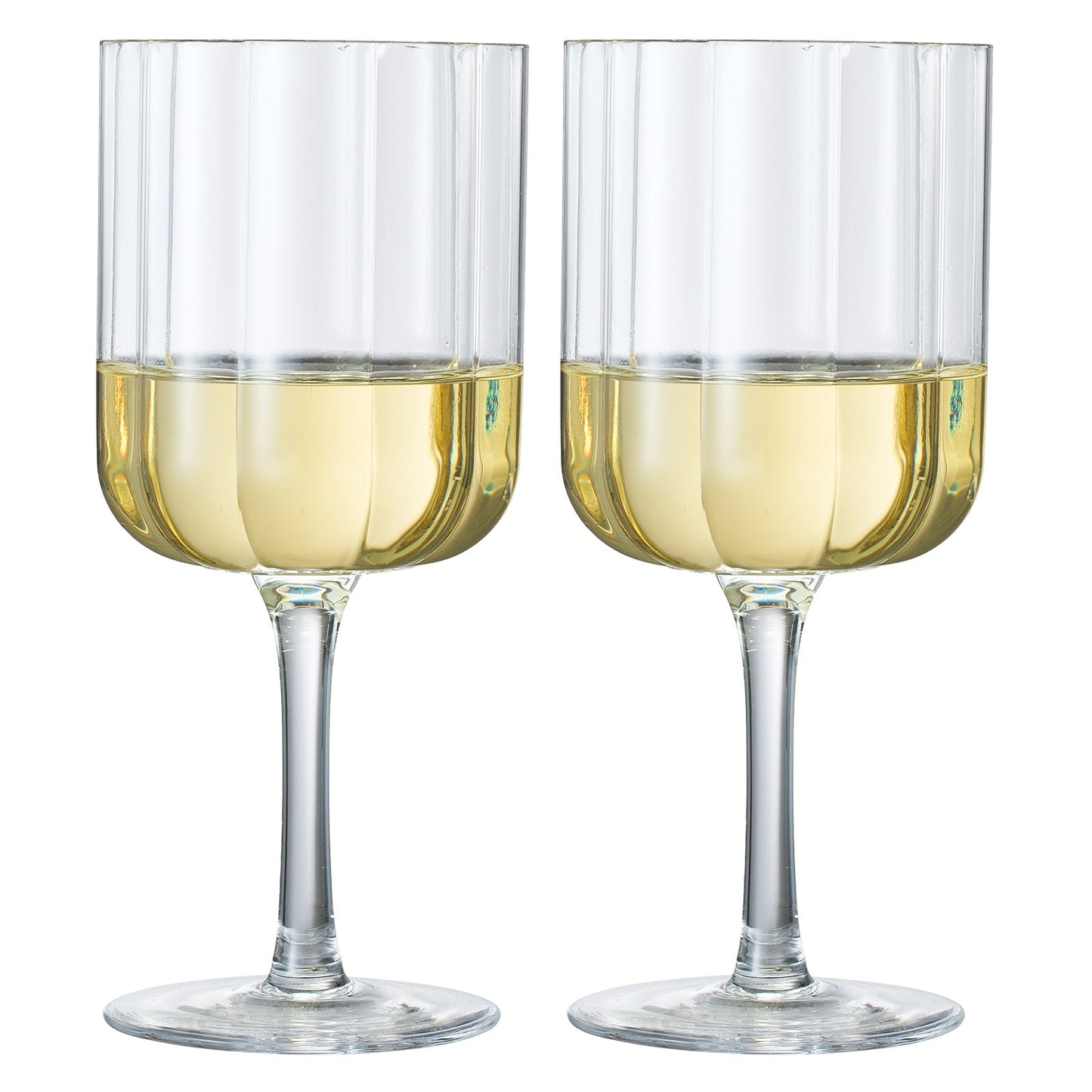 Clear Flower Stemmed Wine Glasses Set Of Two