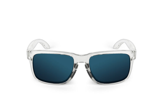 Decoy Arctic Edition sunglasses, transparent frames with blue lenses by Skeleton Optics on Tampa Home & Garden Store