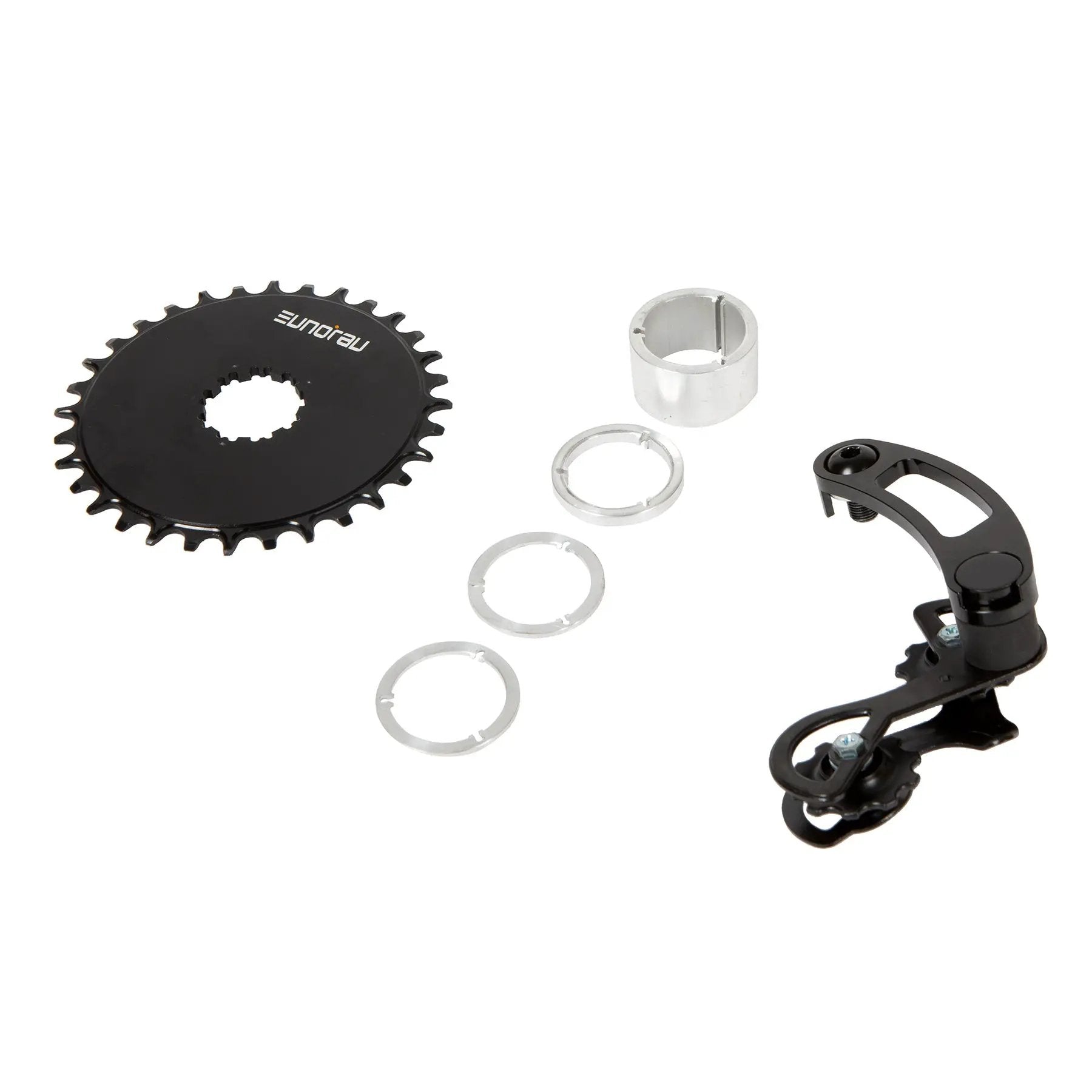 EUNORAU Single Speed Cassette Conversion Kit black sprocket with spacers and mounting hardware on Tampa Home & Garden Store