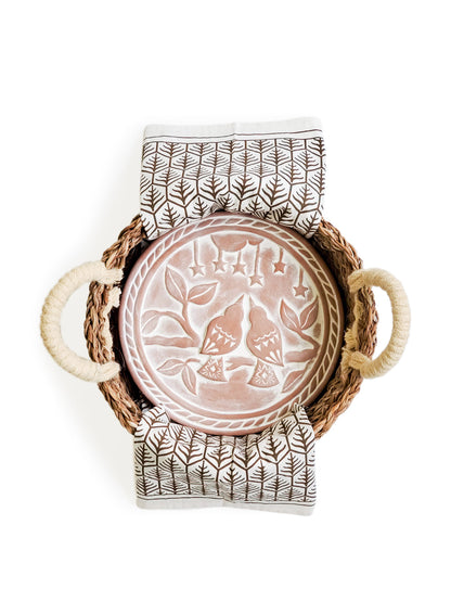 Coffret cadeau chauffe-pain et panier avec torchon - Lovebird Round