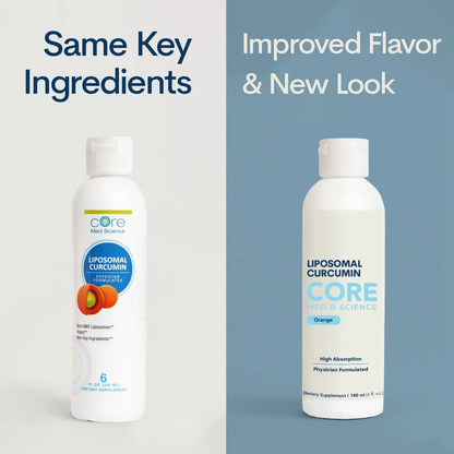 Two Core Med Science Liposomal Curcumin 250 mg liquid bottles, 6 fl oz, orange flavor on Tampa Home & Garden Store