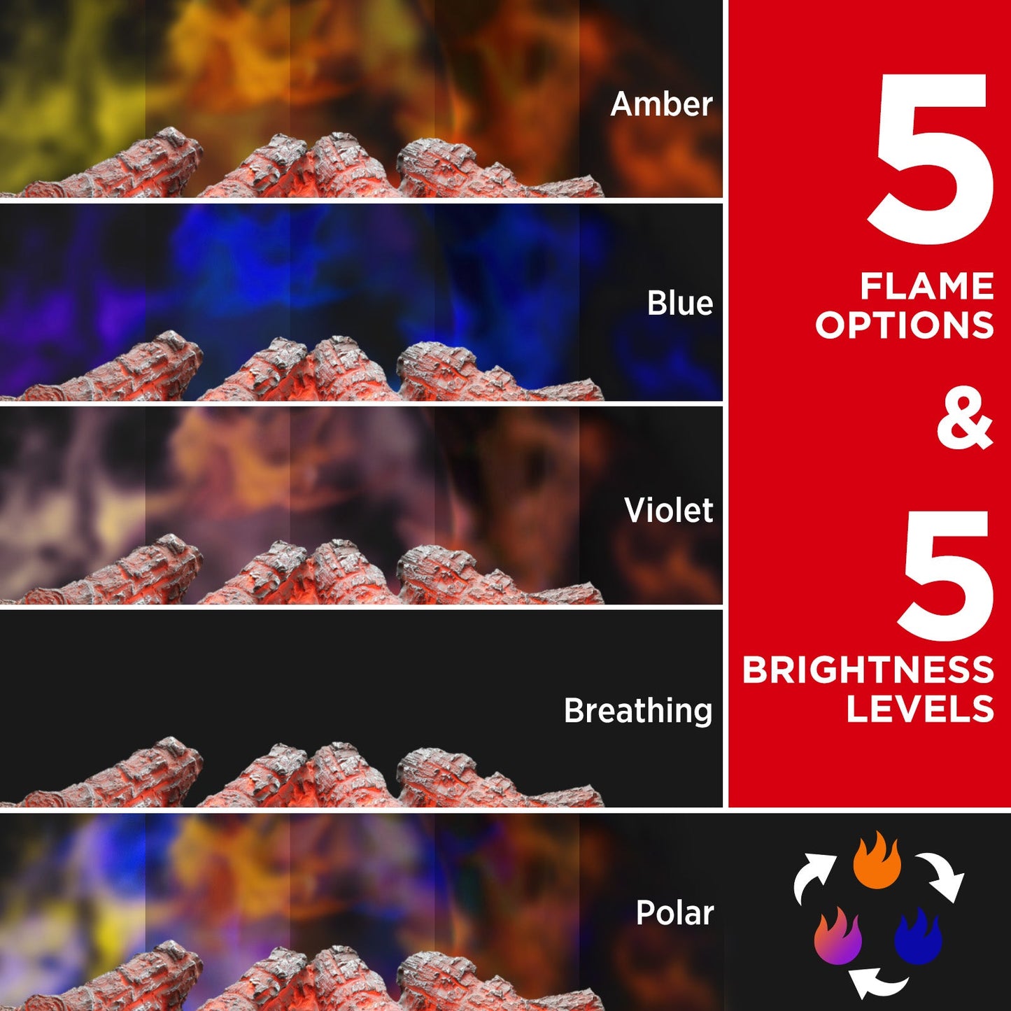 (Caja abierta) Leños para chimenea eléctrica Eternal Flame EF26-PB 