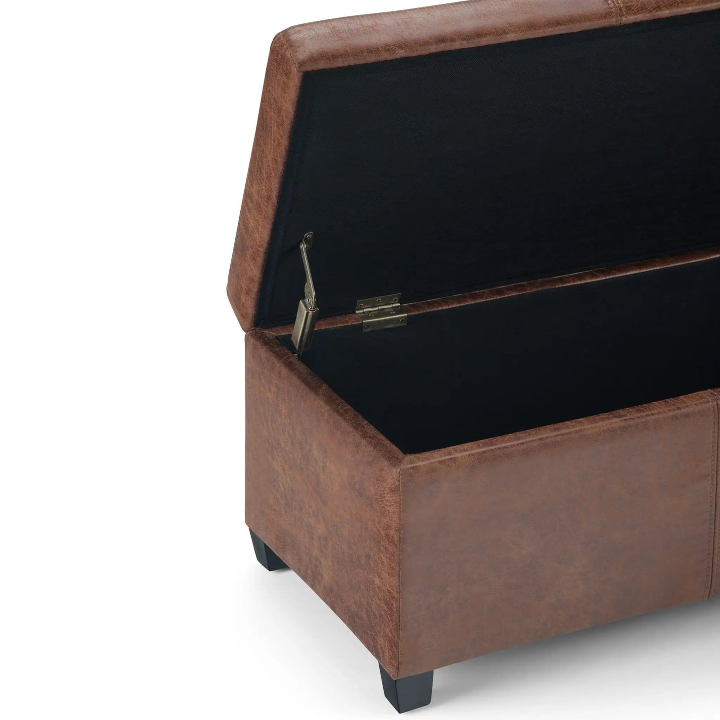 Avalon Storage Ottoman Bench in brown faux leather by Unique Piece Furniture on Tampa Home & Garden Store