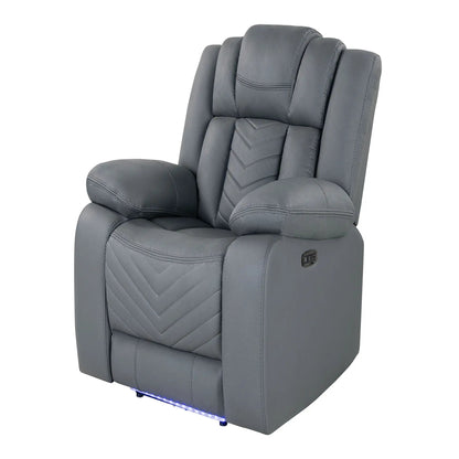 Raize gray power recliner with LED lighting from Unique Piece Furniture on Tampa Home & Garden Store