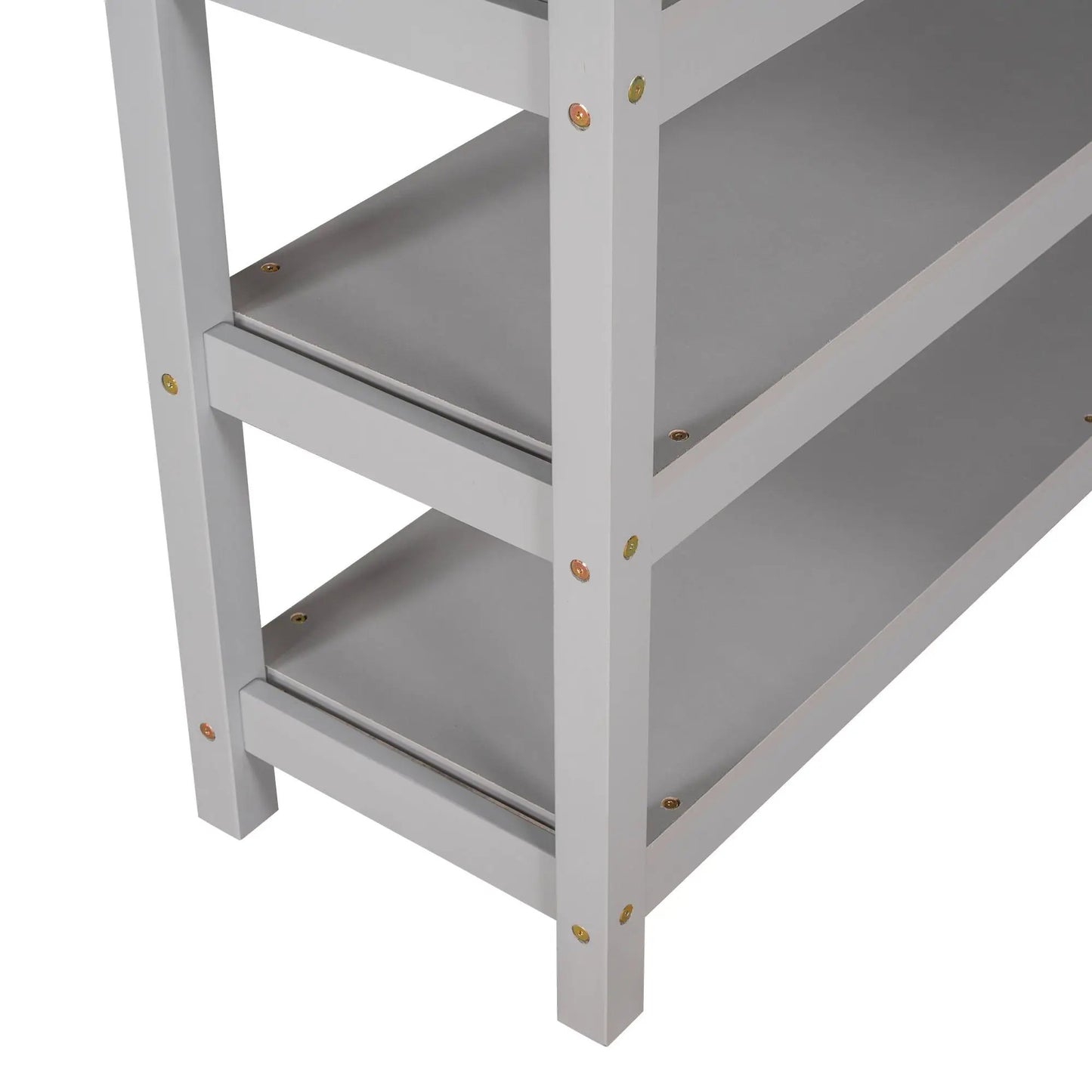 Loft Bed with Storage Shelves and Under Bed Desk