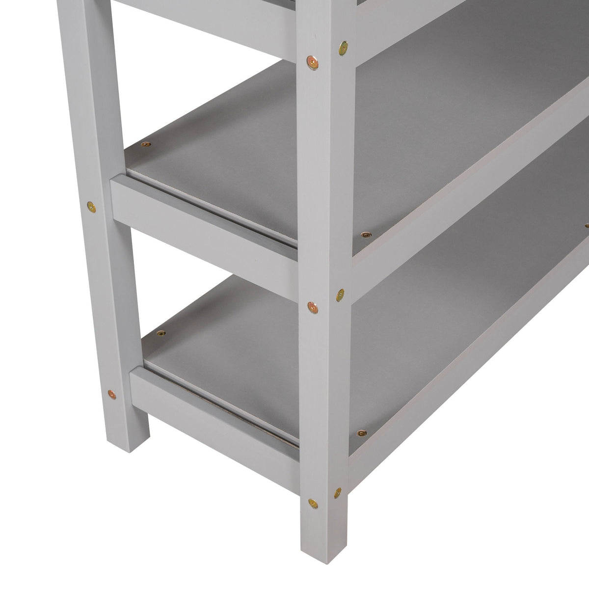 Loft Bed With Storage Shelves And Under Bed Desk in gray finish by HouseOfZazla on Tampa Home & Garden Store