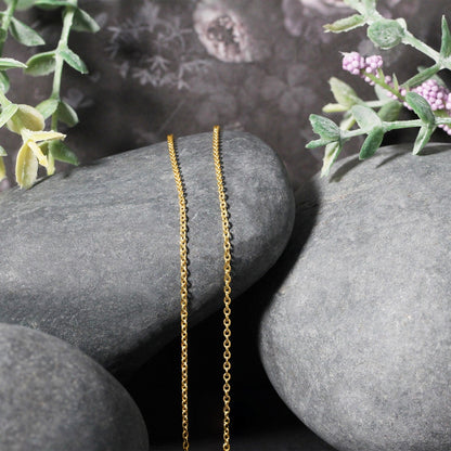 14k yellow gold Forsantina Lite cable chain necklace 1.5mm by Bids.com on Tampa Home & Garden Store