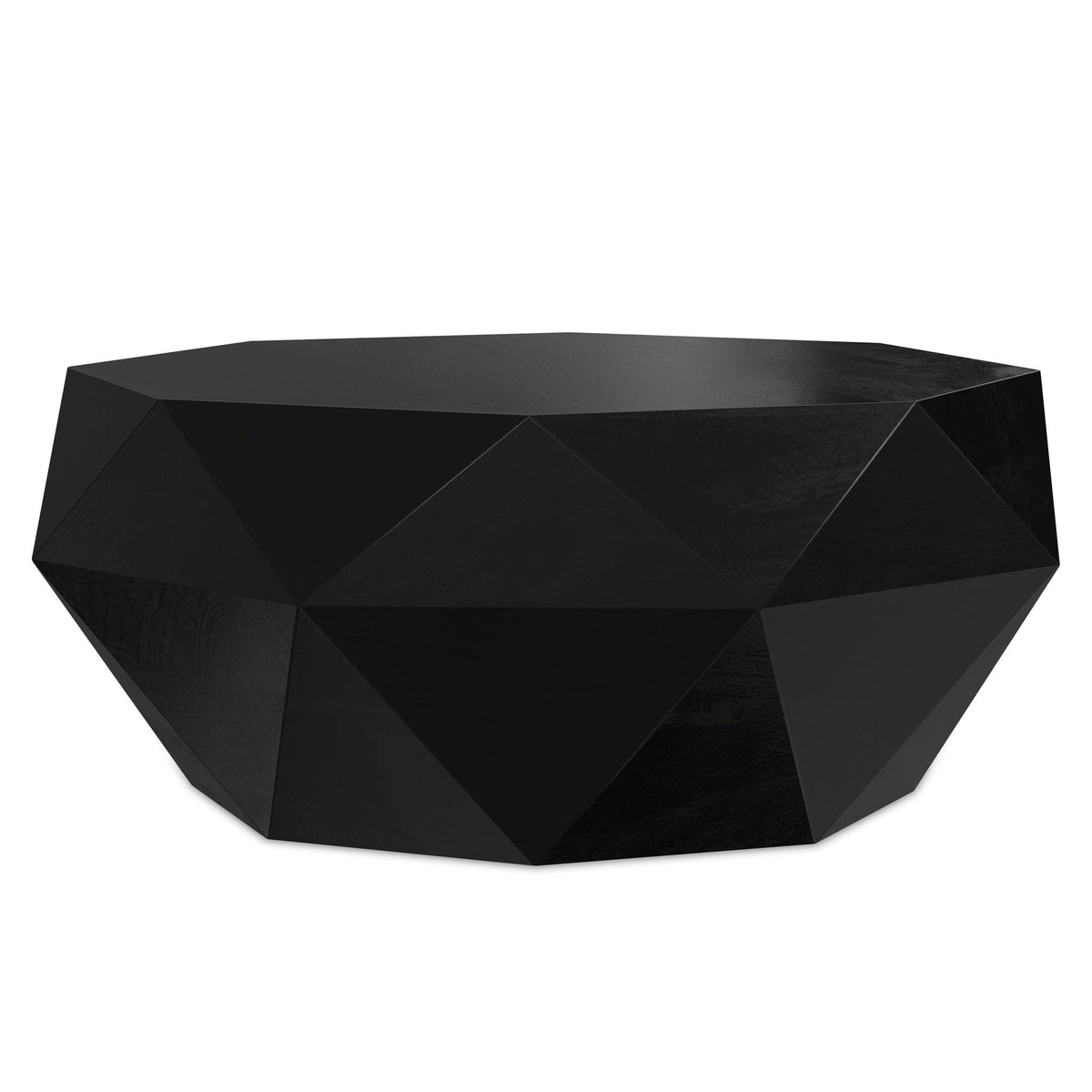 Zayn Coffee Table with Geometric Design, black faceted surface by HouseOfZazla on Tampa Home & Garden Store