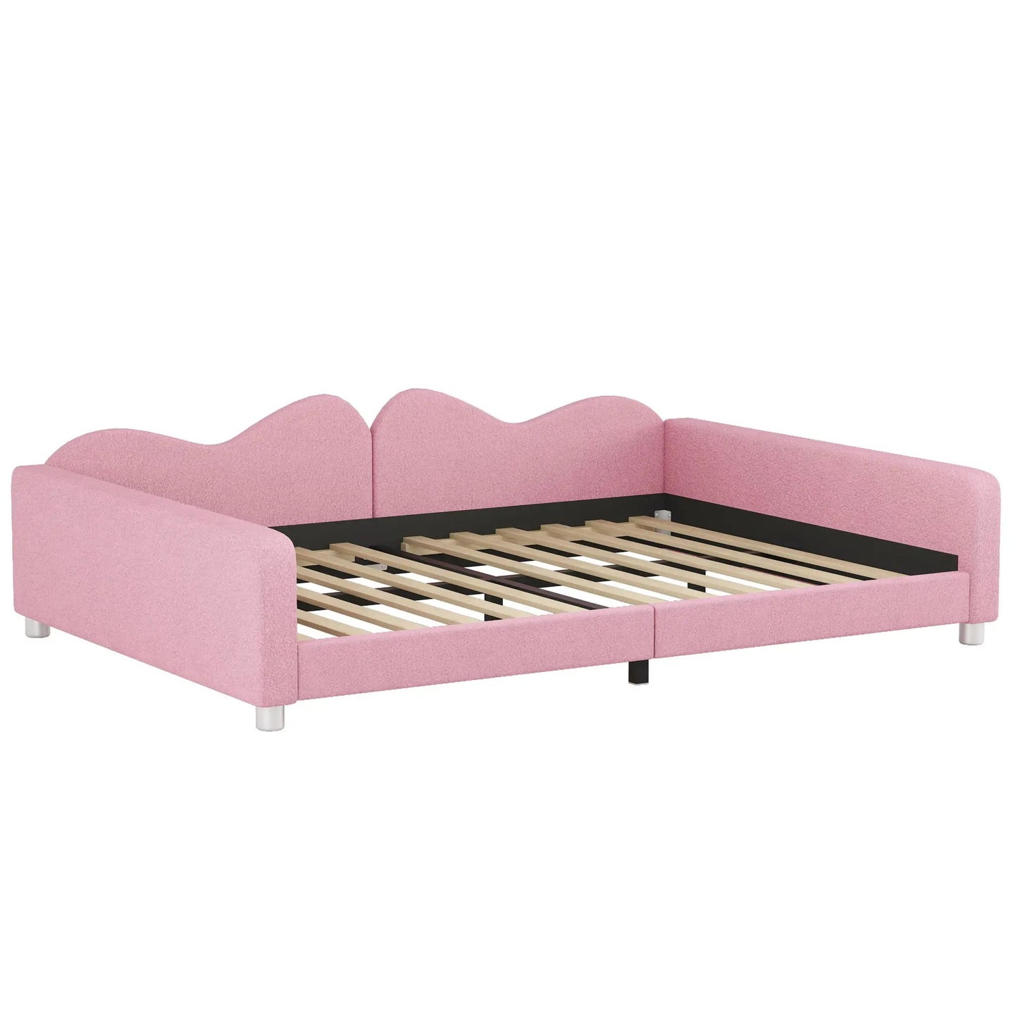 Upholstered Daybed With Sherpa Fabric Sofabed
