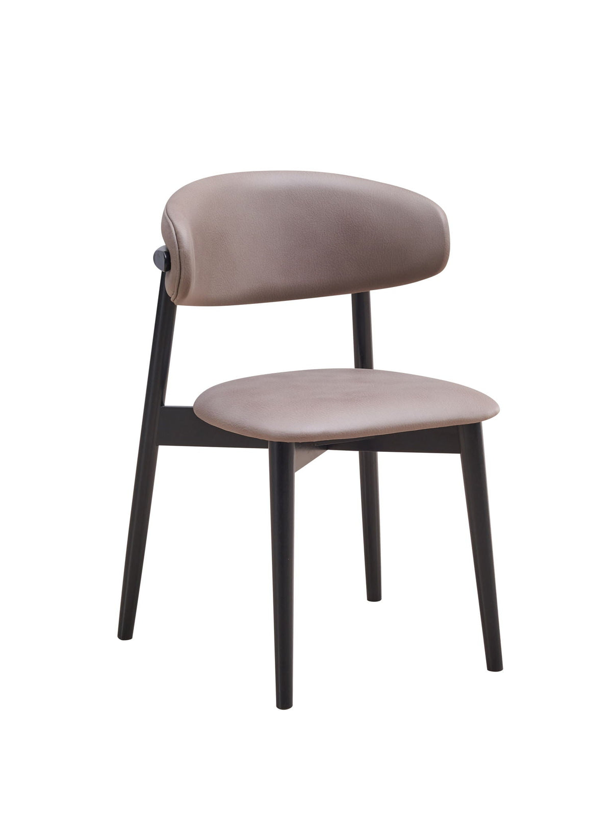 Lanae polished microfiber side chair set of 2 with foam support in gray, black metal legs on Tampa Home & Garden Store
