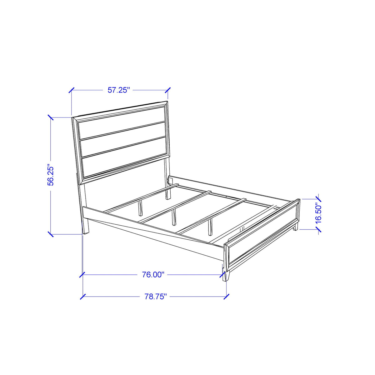 Mirage 5 Piece Bedroom Set bed frame blueprint with headboard and rails by HouseOfZazla on Tampa Home & Garden Store