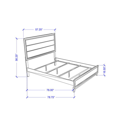 Mirage panel bed frame by HouseOfZazla with headboard and footboard in blueprint illustration on Tampa Home & Garden Store