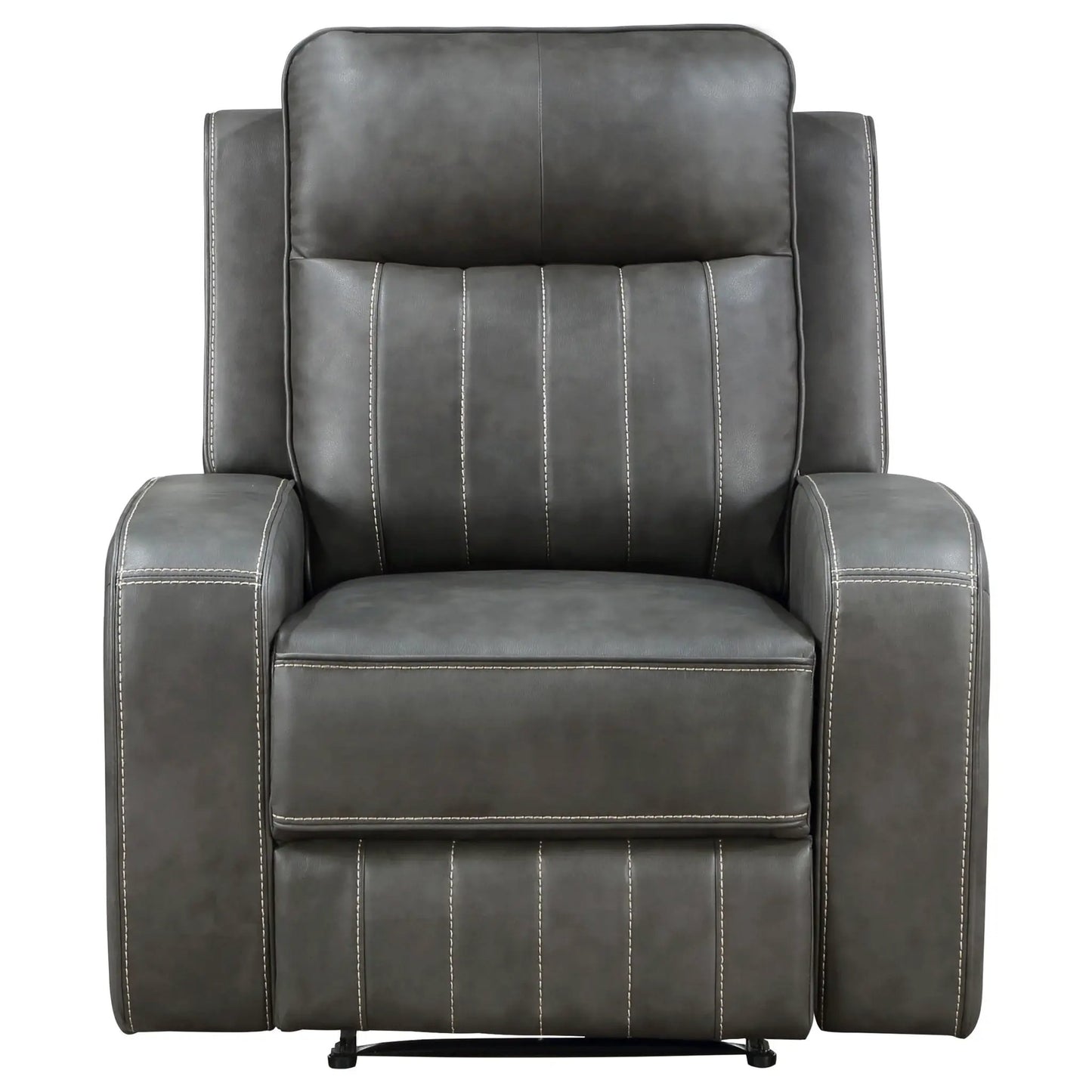 Forrest recliner chair gray leather with tufted upholstery by Unique Piece Furniture on Tampa Home & Garden Store
