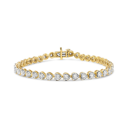 Miracle Set diamond heart-link tennis bracelet 1.0 cttw I-J color gold-tone by Bids.com on Tampa Home & Garden Store