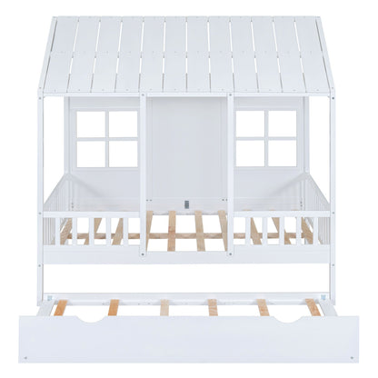 Kids House Bed With Twin Trundle and Daybed