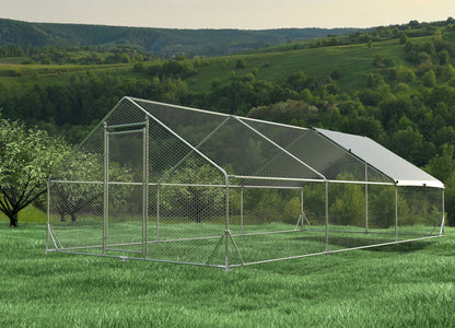 Large Metal Chicken Coop and Waterproof Cover