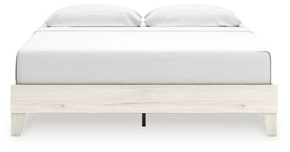 Socalle Platform Bed light wood frame with white bedding by Unique Piece Furniture on Tampa Home & Garden Store