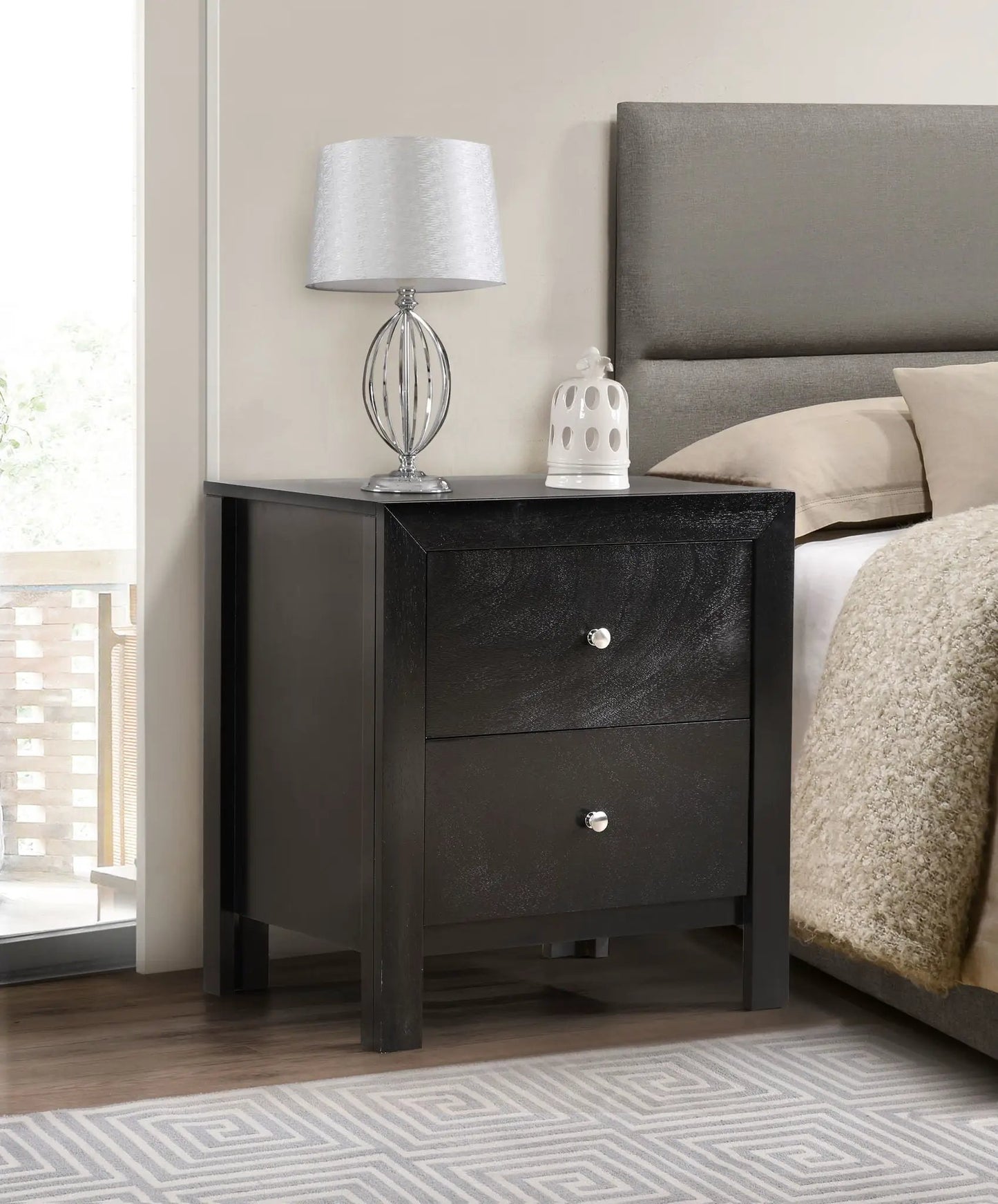 Charming Nightstand with Drawers, Modern Wood