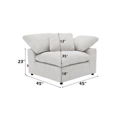 Naveen modular sectional with ottoman, light gray fabric, 2-piece set by HouseOfZazla on Tampa Home & Garden Store