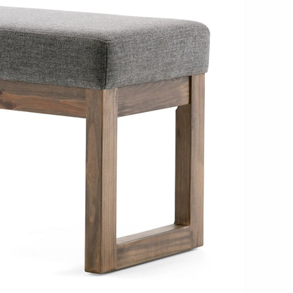 Milltown Upholstered Ottoman Bench With Driftwood
