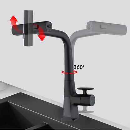 Waterfall Faucet With Display and Pull Down Spray