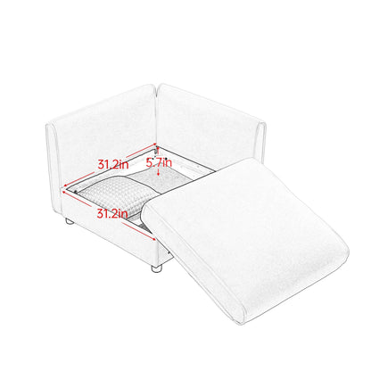 Modern Sofa with Storage and Cylindrical Backrest