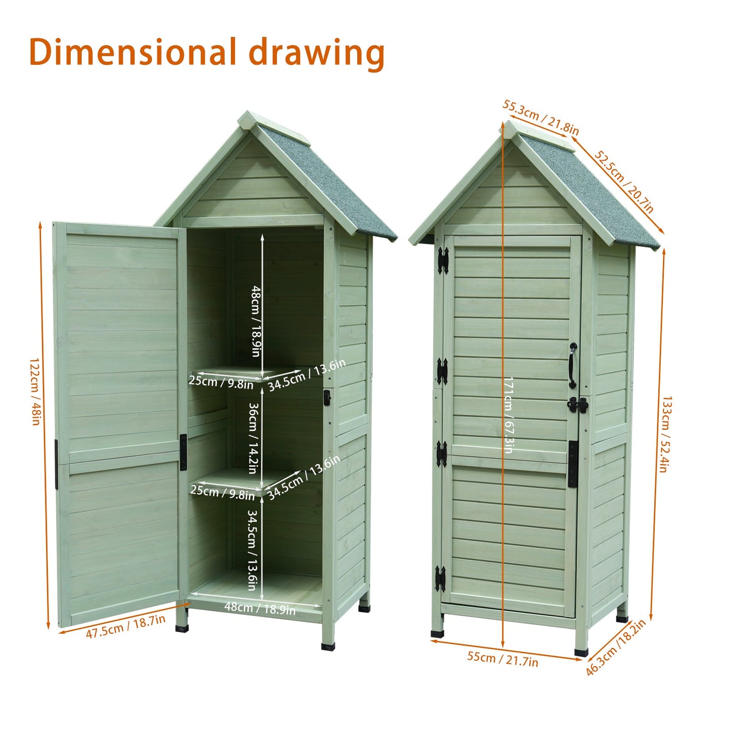 Vertical Fir Wood Storage and Garden Shed