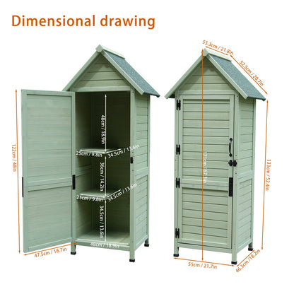 Vertical Fir Wood Storage and Garden Shed
