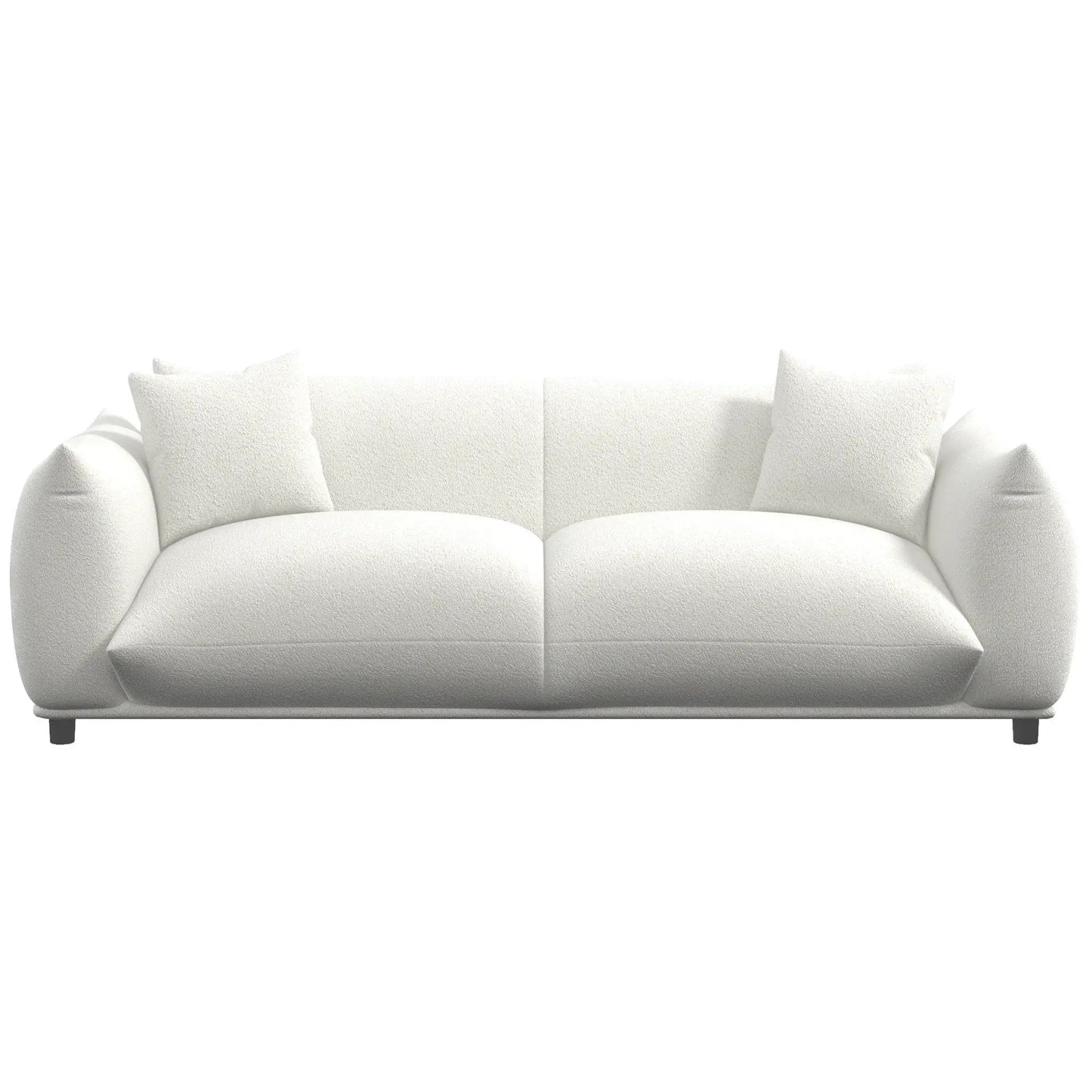 Emma Mid-Century Luxury Sofa white fabric upholstery stationary sofa Unique Piece Furniture on Tampa Home & Garden Store