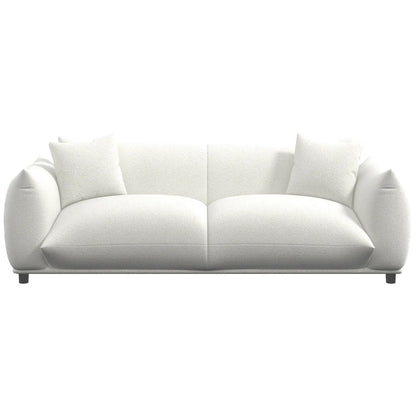 Emma Mid-Century Luxury Sofa white fabric upholstery stationary sofa Unique Piece Furniture on Tampa Home & Garden Store