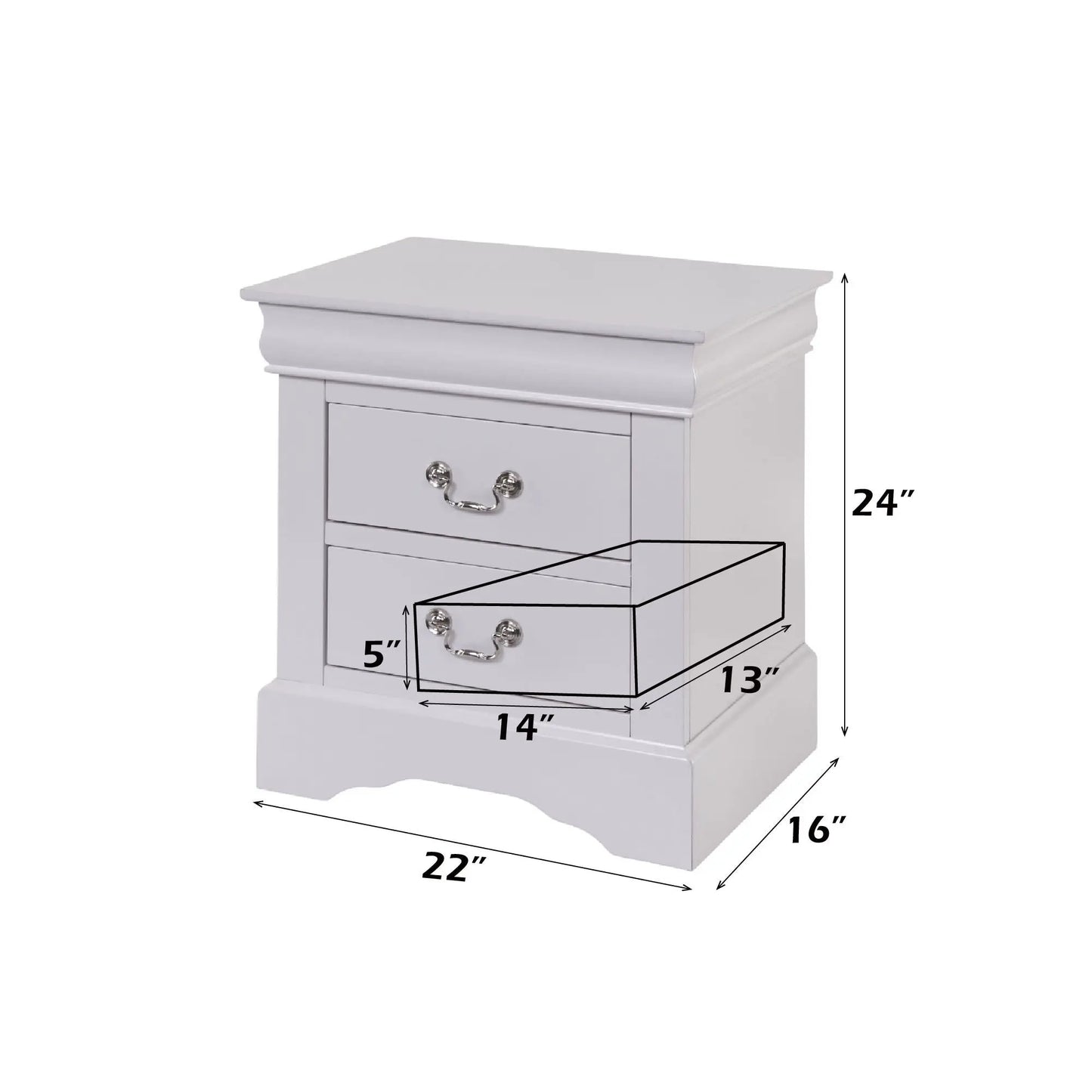 Louis Philippe III Sleek Design Nightstand