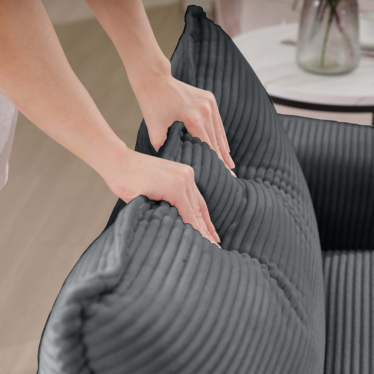 Classic Modern Deep Seat Chair and Footstool Set