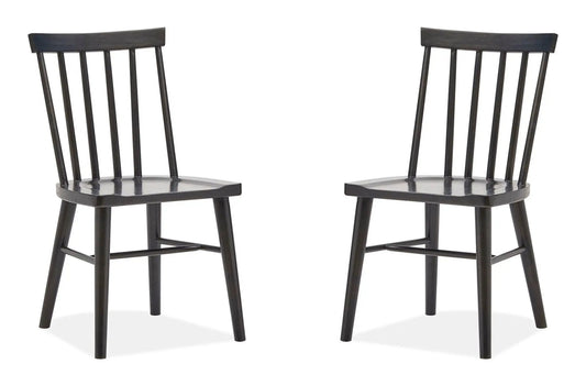 Lindon Dark Dining Side Chair set of 2 in dark brown wood with Windsor spindle back on Tampa Home & Garden Store