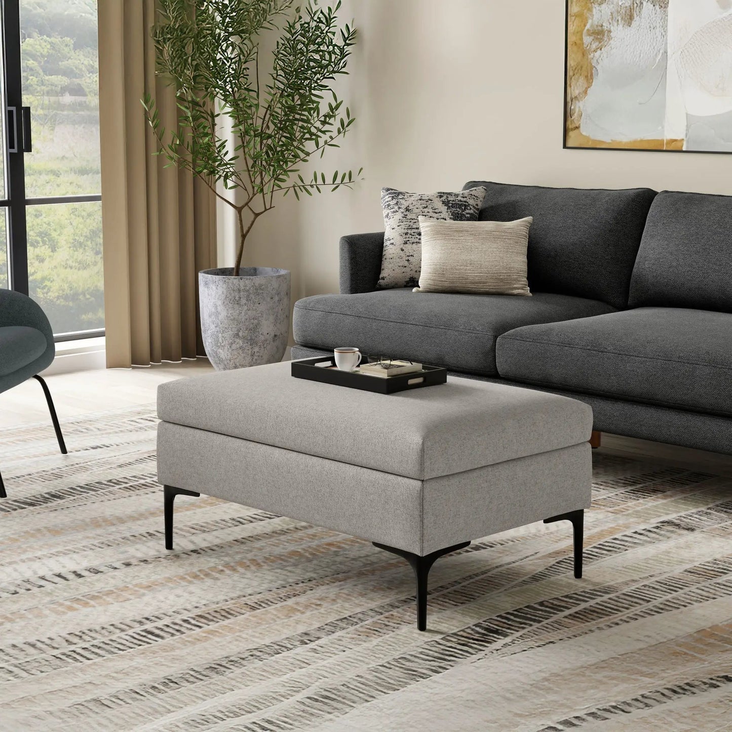 Rebecca Coffee Table Storage Ottoman Lift Lid