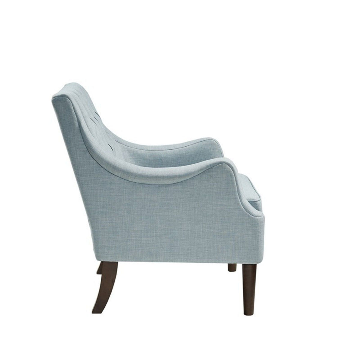 Button Tufted Accent Arm Chair in light blue with removable cushion by HouseOfZazla on Tampa Home & Garden Store