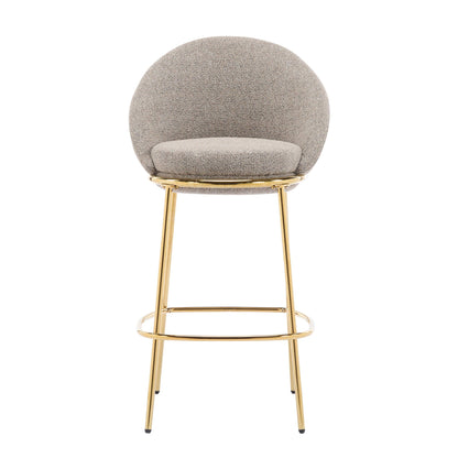 Celano Upholstered Barstools set of 2 by HouseOfZazla in beige boucle with gold metal legs on Tampa Home & Garden Store