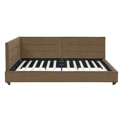 Elegant Upholstered Bed Frame And Armrests