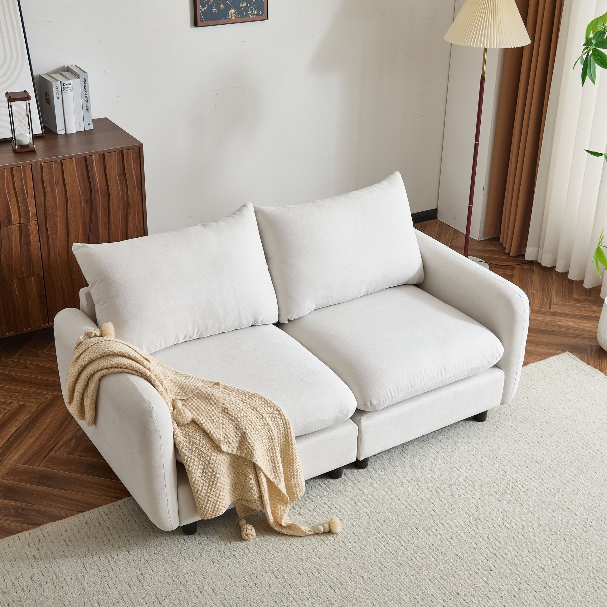 Modular free combination sectional sofa couch in light gray fabric on Tampa Home & Garden Store
