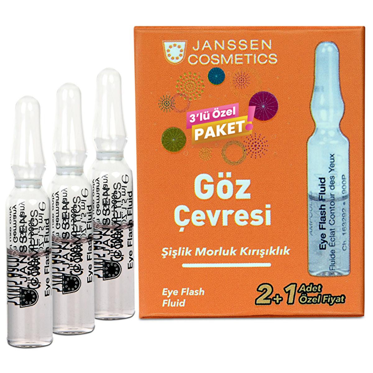 Janssen Cosmetics Eye Ampoules set with white ampoules and blue vial on orange Göz Çevresi box on Tampa Home & Garden Store