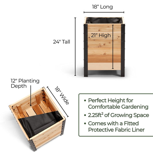 Jardinière 45,7 cm x 45,7 cm - Hauteur 61 cm / Qualité au choix