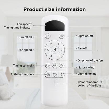 White remote control for HouseOfZazla 48 Inch Wood Ceiling Fan on Tampa Home & Garden Store