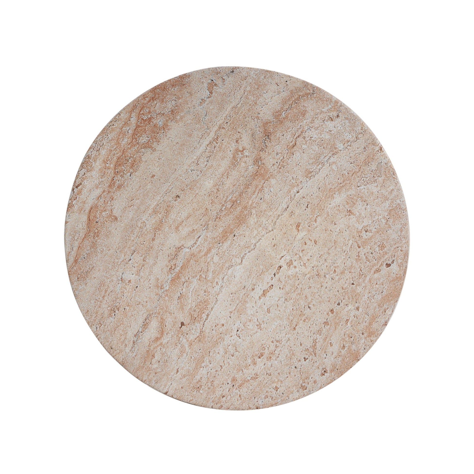 Outdoor / indoor lightweight concrete side table with beige travertine top by HouseOfZazla on Tampa Home & Garden Store