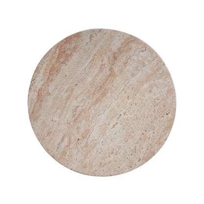 Outdoor / indoor lightweight concrete side table with beige travertine top by HouseOfZazla on Tampa Home & Garden Store