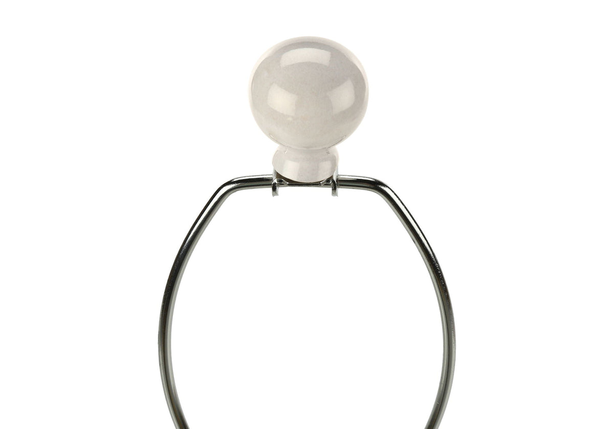 Table lamp with cream ceramic sphere finial on a chrome harp, HouseOfZazla contemporary lighting on Tampa Home & Garden Store