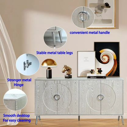 Modern lacquered 4-door sideboard with metal legs and round handles Unique Piece Furniture on Tampa Home & Garden Store
