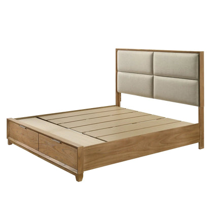Contemporary Storage Bed with Plush Headboard