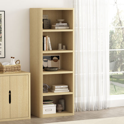 Open Bookcase with Adjustable Shelves by HouseOfZazla, light oak standing shelf with books on Tampa Home & Garden Store