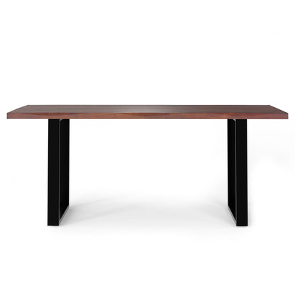 Solid acacia wood dining table with black iron legs by HouseOfZazla on Tampa Home & Garden Store