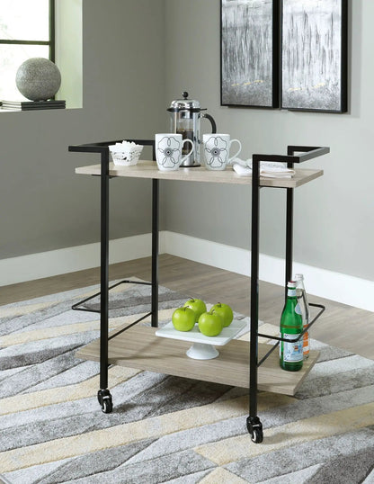 Waylowe Bar Cart Melamine and Locking Casters